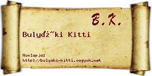 Bulyáki Kitti névjegykártya